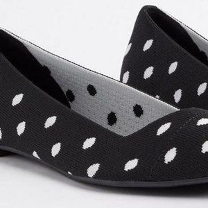 Torrid - Knit Black Polka Dot Flats - Size 8.5 (WW) (NEW - WITH TAGS!)